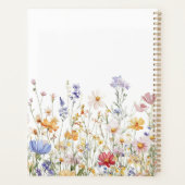 Elegant Monogram Watercolor Kleurrijke Wilde Bloem Planner (Achterkant)