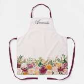 Elegant Monogram Watercolor Rose Garden Floral Schort (Voorkant)