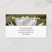 Elegant monogram waterlelie bloemist wit grijs visitekaartje (Achterkant)