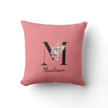 Elegant monogram, waterverf bloem, gepersonaliseer