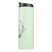 Elegant Monogram Waterverf Foilage Thermal T Thermosbeker (Geroteerd rechts)