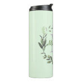 Elegant Monogram Waterverf Foilage Thermosbeker (Gedraaid links)