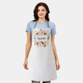 Elegant Monogram Waterverf Herfst Wilde Bloem Bloe Schort (Gedragen)