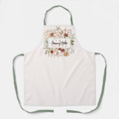 Elegant Monogram Waterverf Herfst Wilde Bloem Bloe Schort (Voorkant)