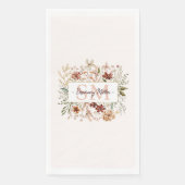 Elegant Monogram Waterverf Herfst Wilde Bloem Bloe Servet (Voorkant)