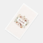 Elegant Monogram Waterverf Herfst Wilde Bloem Bloe Servet (Hoek)