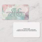 Elegant monogram | Waterverf Lagen Visitekaartje (Voorkant / Achterkant)