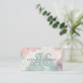 Elegant monogram | Waterverf Lagen Visitekaartje (Staand voorkant)