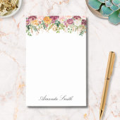 Elegant Monogram Waterverf Roos Bloementuin Post-it® Notes