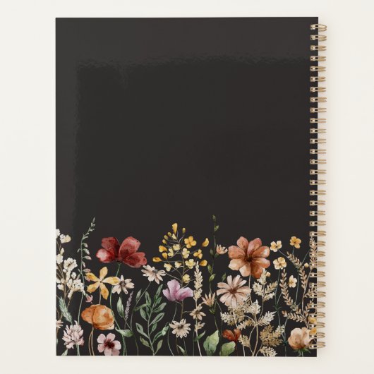 Elegant Monogram  Waterverf Wildflower Planner (Achterkant)