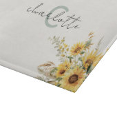 Elegant Monogram Waterverf Zonnebloem Boeket Snijplank (Hoek)