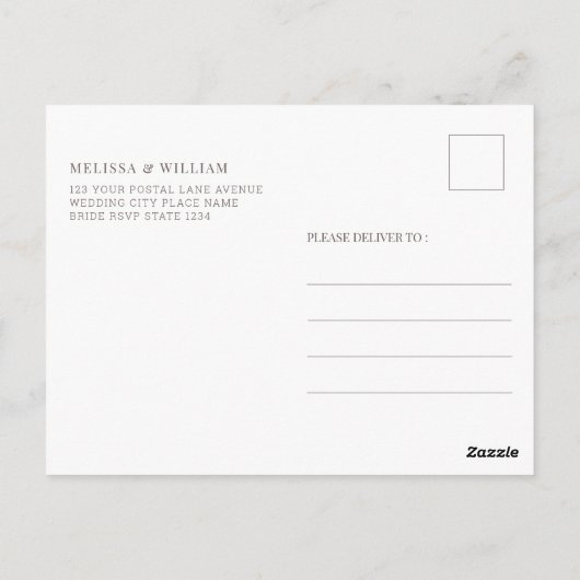 Elegant Monogram Weddenschap Briefkaart (Achterkant)