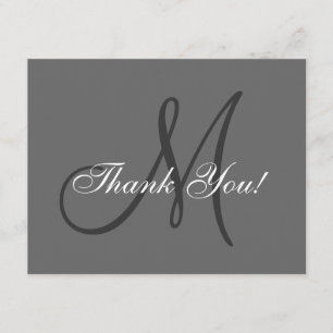 Elegant Monogram   Weddenschap Hartelijk dank Bedankkaart