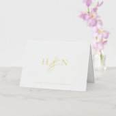 Elegant Monogram Weddenschap Hartelijk dank Gold F Folie Wenskaart (Orchidee)