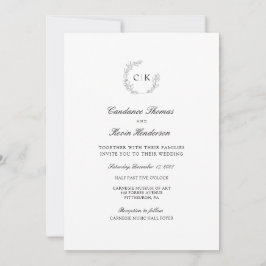 Elegant Monogram Weddenschap Kaart