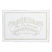 Elegant Monogram Weddenschap Kussenslopen (Achterkant-Links)