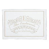 Elegant Monogram Weddenschap Kussenslopen (Voorkant-Links)