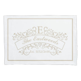 Elegant Monogram Weddenschap Kussenslopen
