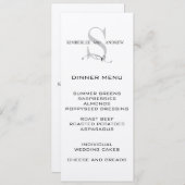 Elegant Monogram Weddenschap-menukaart Cream Paper Menu (Voorkant / Achterkant)