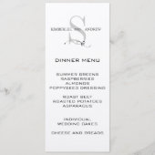 Elegant Monogram Weddenschap-menukaart Cream Paper Menu (Voorkant)