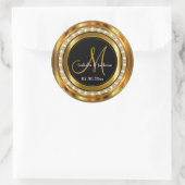 Elegant Monogram Weddenschap of Jubileum Design Ronde Sticker (Tas)