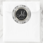 Elegant Monogram Weddenschap of Jubileum Design Ronde Sticker (Tas)