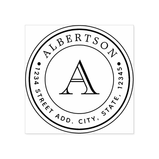 Elegant Monogram Weddenschap Terugkeer Ronde Rubberstempel (Afrduk)