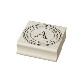 Elegant Monogram Weddenschap Terugkeer Ronde Rubberstempel (Stempel)