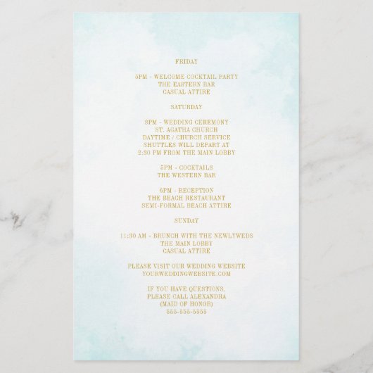 Elegant Monogram Weddenschap Welkomstreisroute (Achterkant)