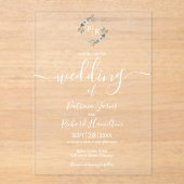 Elegant Monogram Wedding Acryl Uitnodigingen (Voorkant)