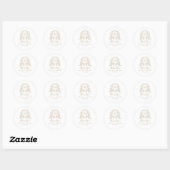 Elegant Monogram Wedding Classic Round Sticker (Vel)