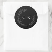 Elegant Monogram Wedding Classic Round Sticker (Tas)