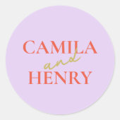 Elegant Monogram Wedding Classic Round Sticker (Voorkant)