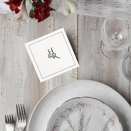 Elegant Monogram Wedding Cocktail Napkin Servet