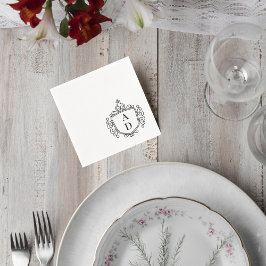 Elegant Monogram Wedding Cocktail Napkins Servet