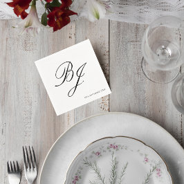Elegant Monogram Wedding Cocktail Napkins Servet