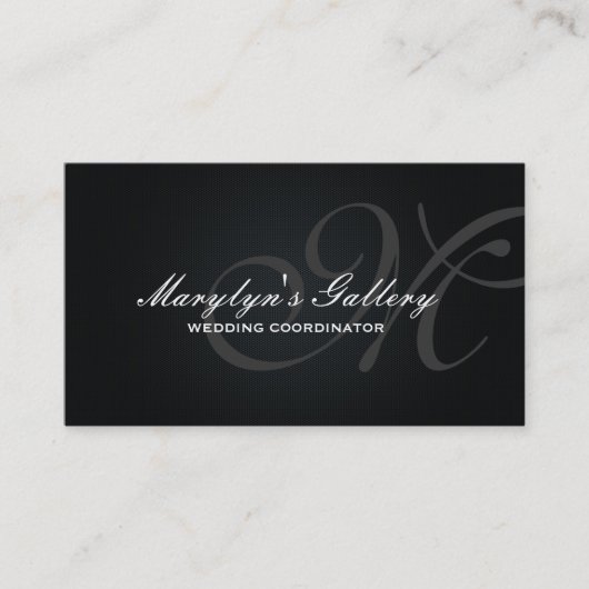 Elegant Monogram Wedding Coordinator Visitekaartje (Voorkant)