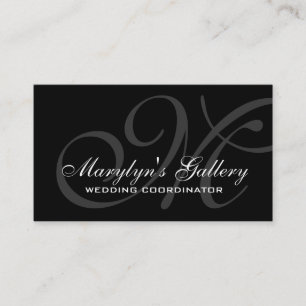 Elegant Monogram Wedding Coordinator Visitekaartje