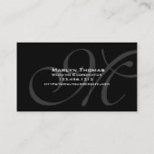 Elegant Monogram Wedding Coordinator Visitekaartje (Achterkant)
