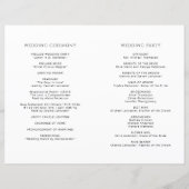 Elegant Monogram Wedding Folded Program (Achterkant)