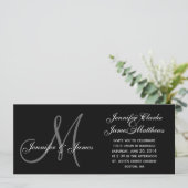 Elegant Monogram Wedding Invitaties Kaart (Staand voorkant)