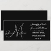 Elegant Monogram Wedding Invitaties Kaart (Voorkant / Achterkant)