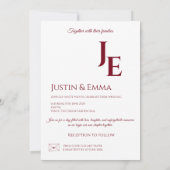 Elegant Monogram Wedding Invitation Aesthetic Kaart (Achterkant)