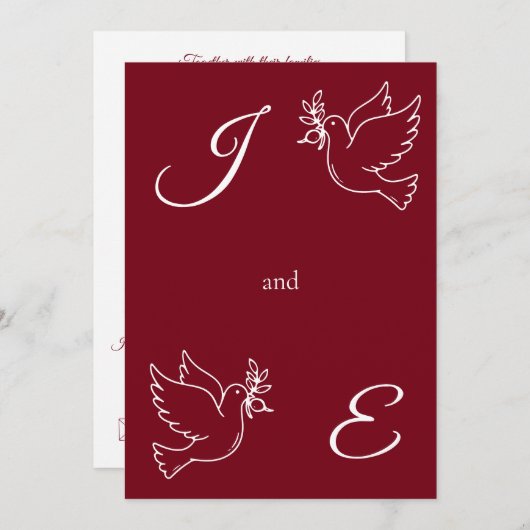 Elegant Monogram Wedding Invitation Aesthetic Kaart (Voorkant / Achterkant)
