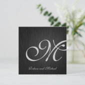Elegant Monogram Wedding Invites Kaart (Staand voorkant)