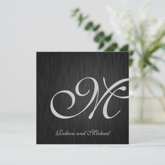 Elegant Monogram Wedding Invites Kaart (Staand voorkant)