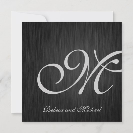 Elegant Monogram Wedding Invites Kaart (Voorkant)