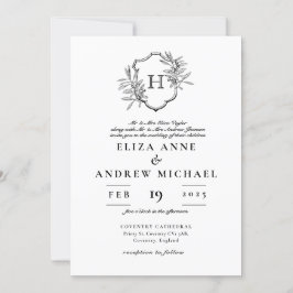 Elegant Monogram Wedding Kaart