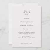 Elegant Monogram Wedding Kaart (Voorkant)