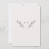 Elegant Monogram Wedding Kaart (Achterkant)